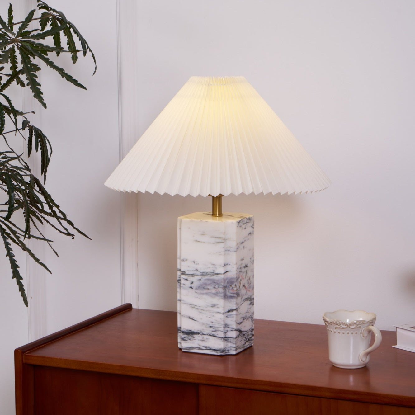Bianca Marble Table Lamp | Marble | White