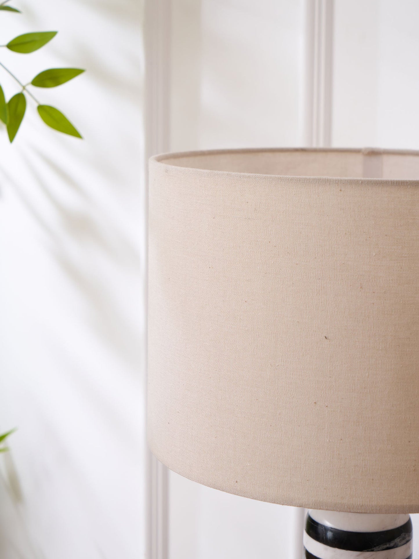 Tuxedo Table Lamp | Black and White Marble | 30cm Diameter