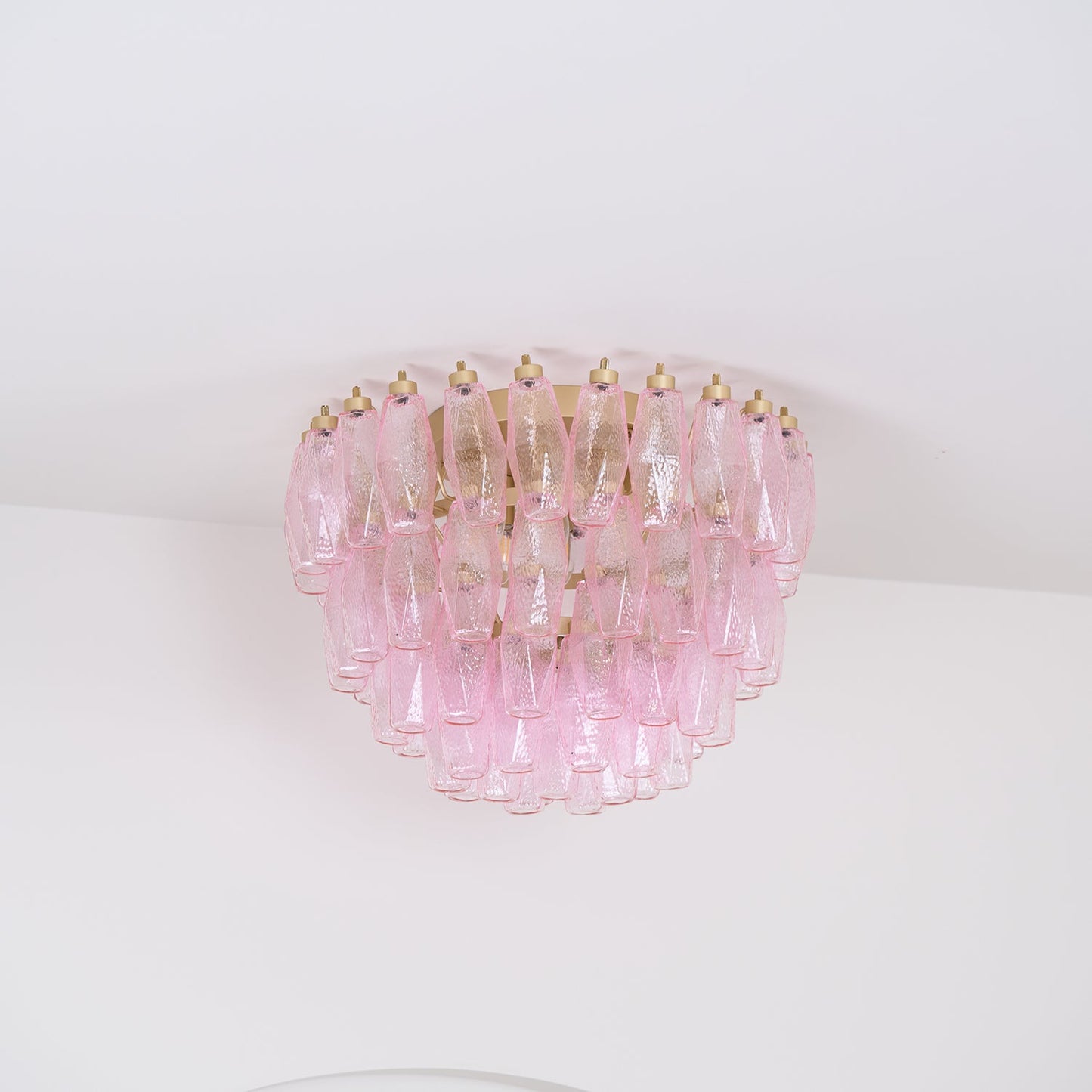 Murano Pink Ceiling Light | Handcrafted Vintage Glass | 65cm Diameter