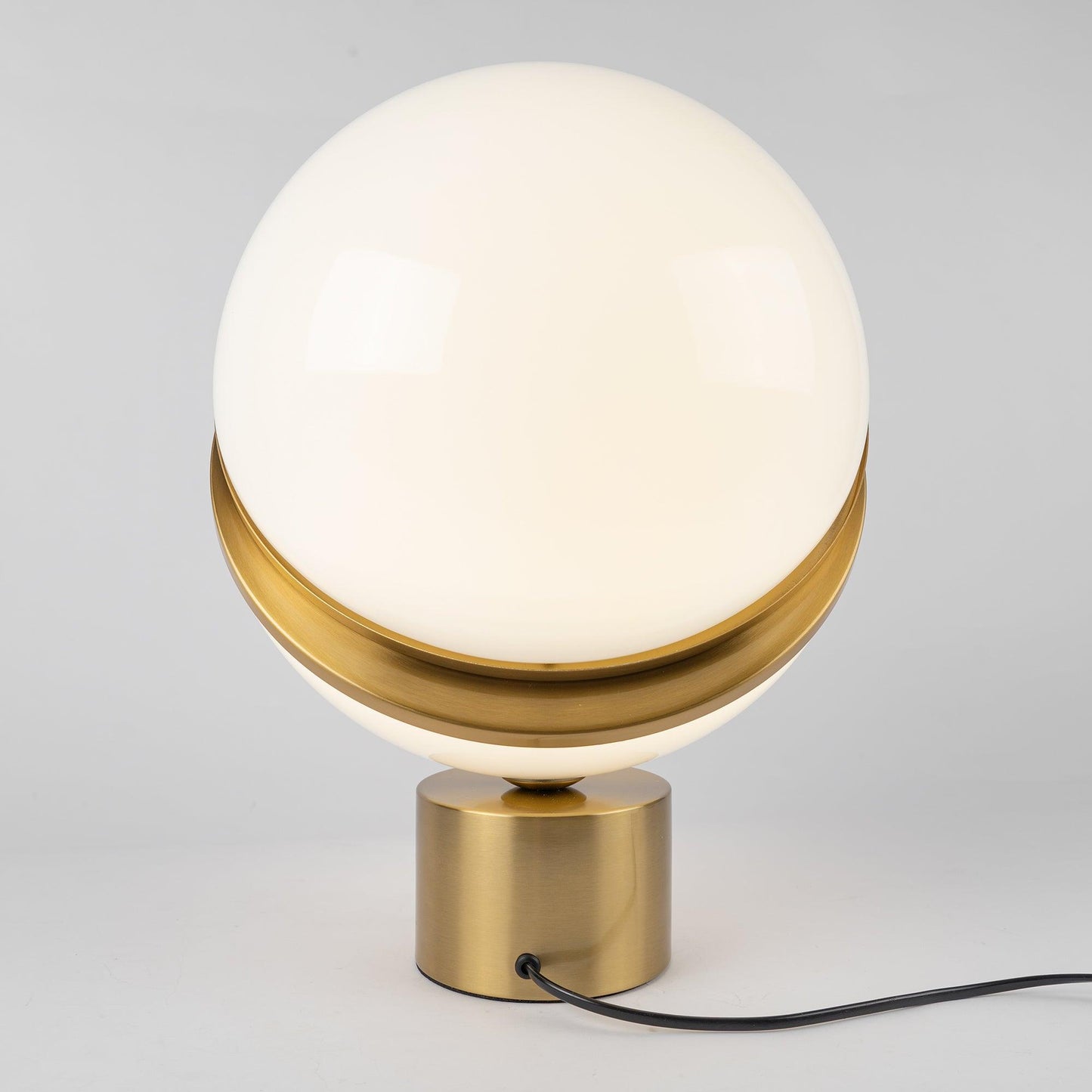 Crescent Table Lamp | Brushed Brass & White Acrylic | 30cm Diameter