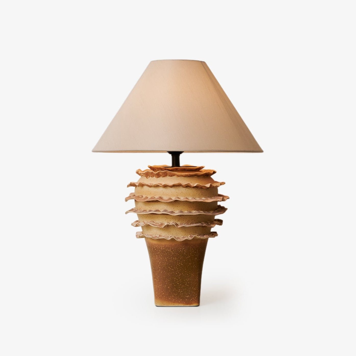 Ceramic Table Lamp | Sandy Glaze Sculptural Design | 40cm Diameter
