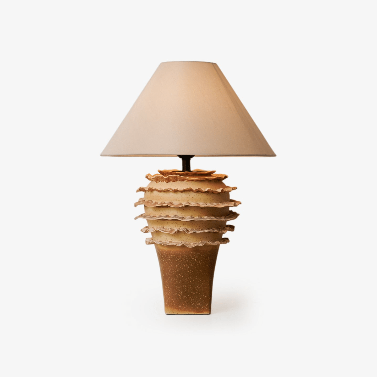 Ceramic Table Lamp | Sandy Glaze Sculptural Design | 40cm Diameter