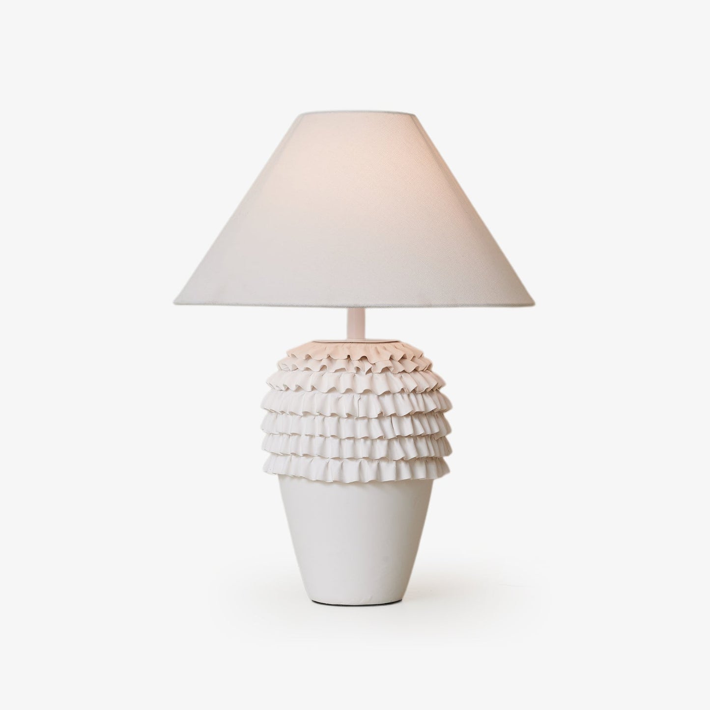 Ceramic Table Lamp | Ruffle Design | White