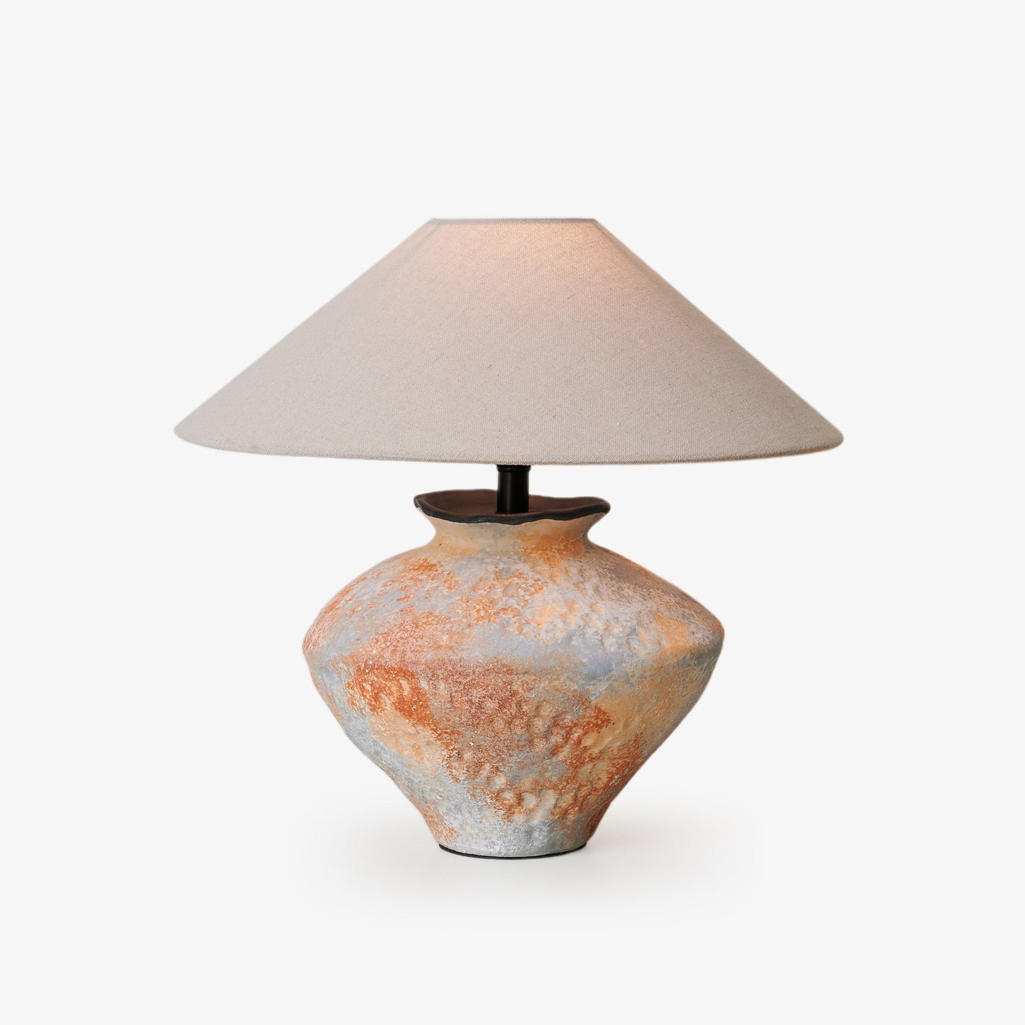 Terra Nova Table Lamp | Ceramic Base | Burnt Orange & Beige