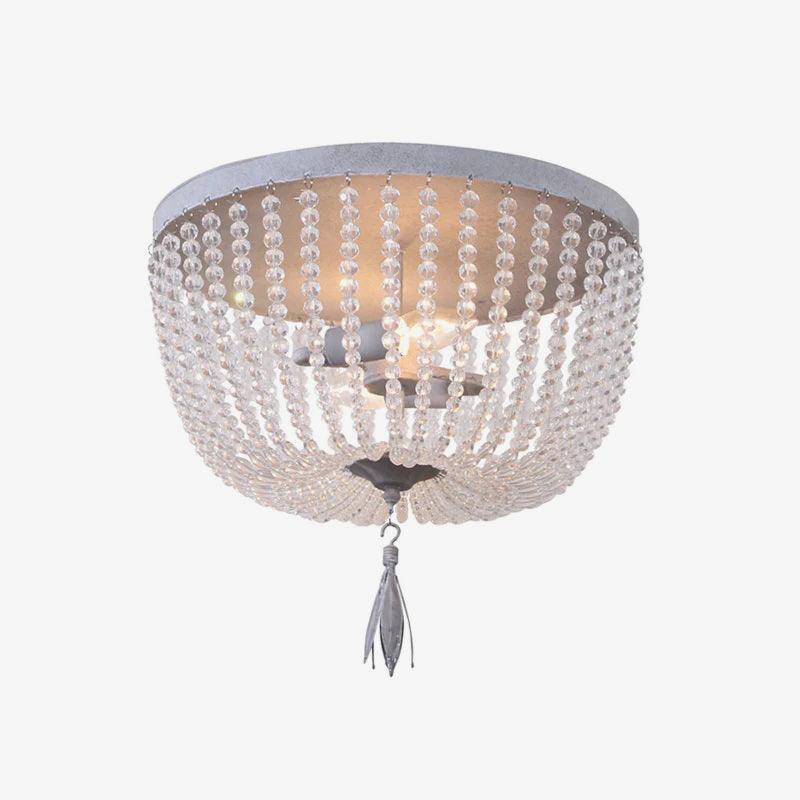 Dauphine Crystal Ceiling Light | Crystal Beads | Weathered Gray