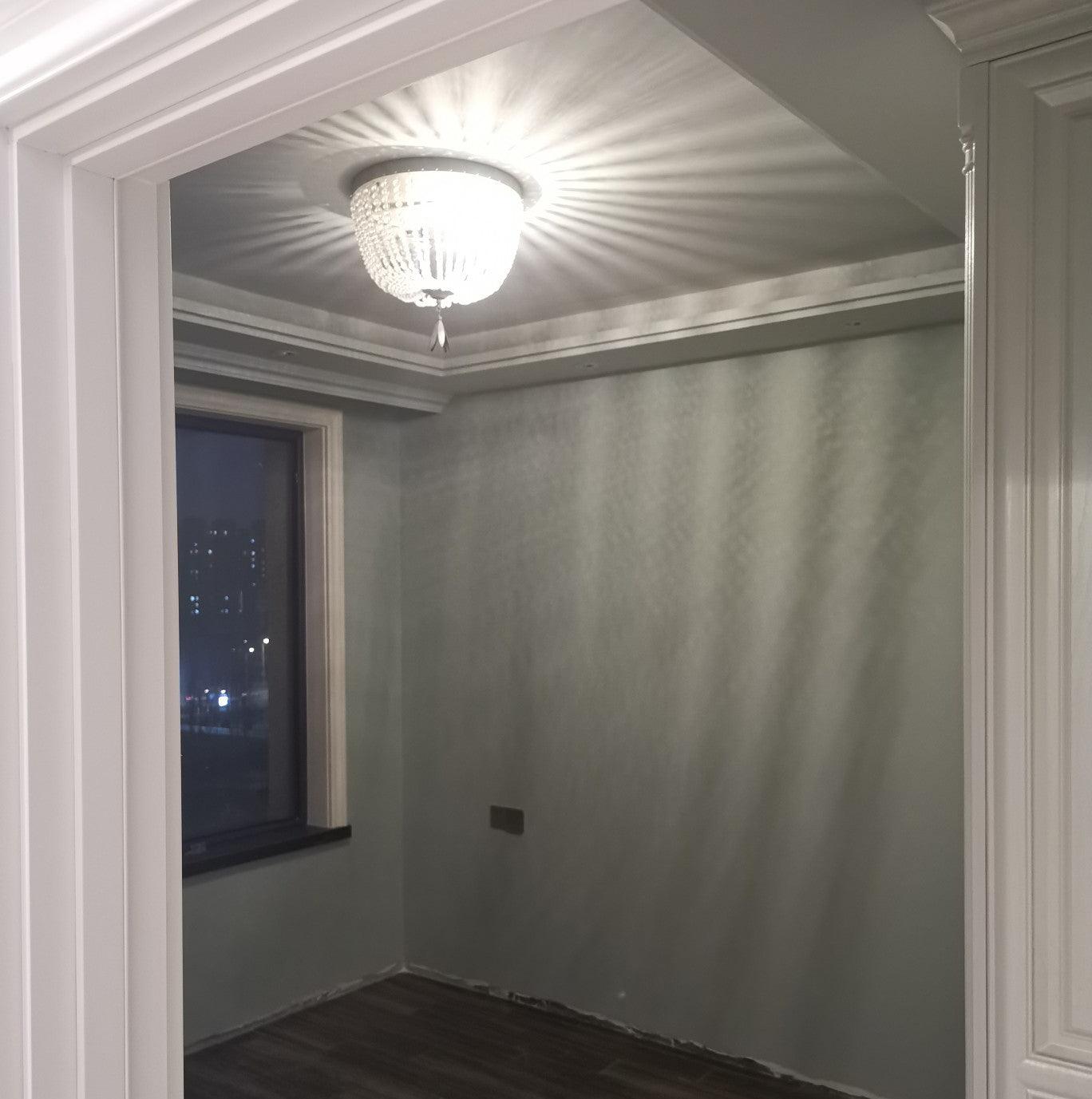 Dauphine Crystal Ceiling Light | Crystal Beads | Weathered Gray