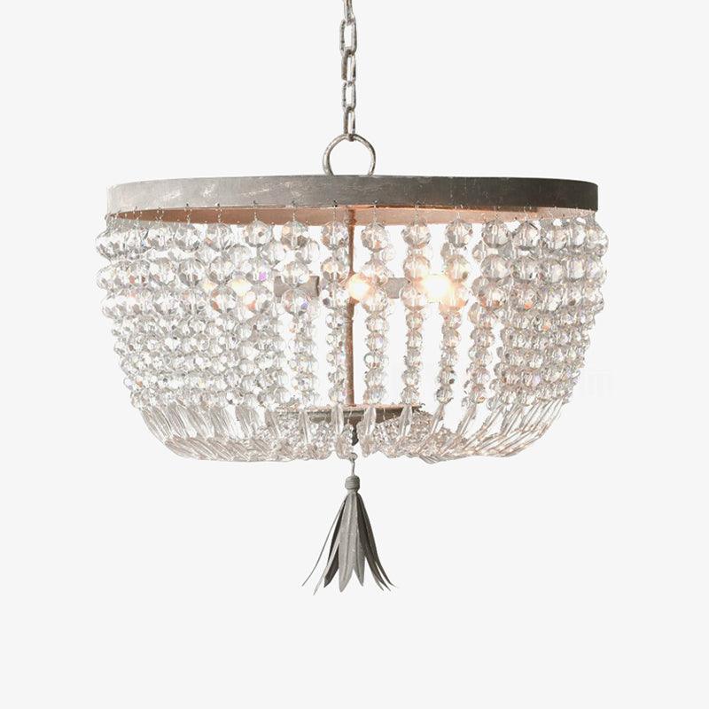 Dauphine Crystal Ceiling Light | Crystal Beads | Weathered Gray