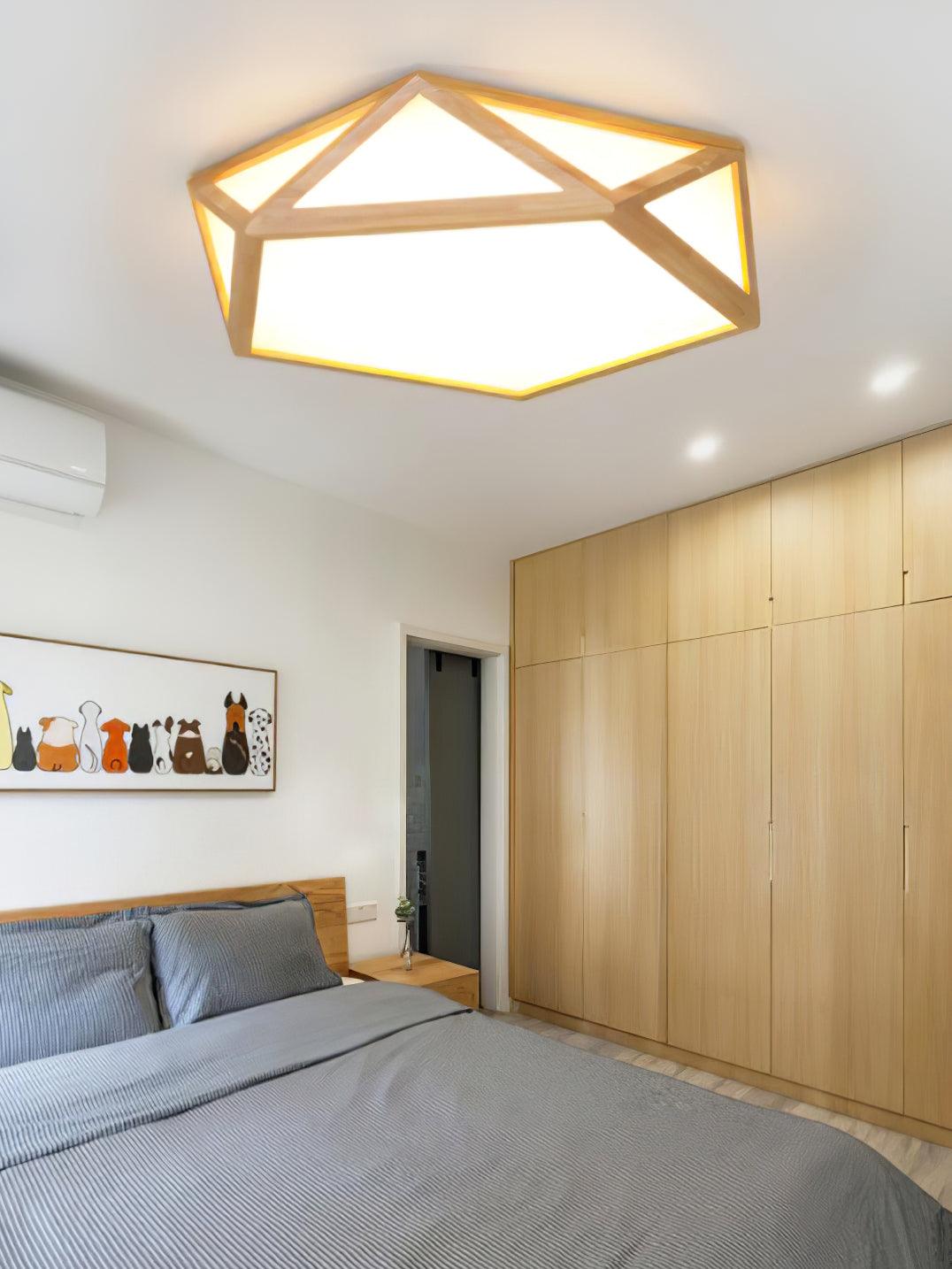 Diamond Ceiling Lamp | Wooden | Warm/Neutral/Cool Light