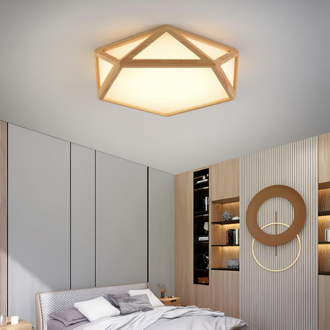 Diamond Ceiling Lamp | Wooden | Warm/Neutral/Cool Light