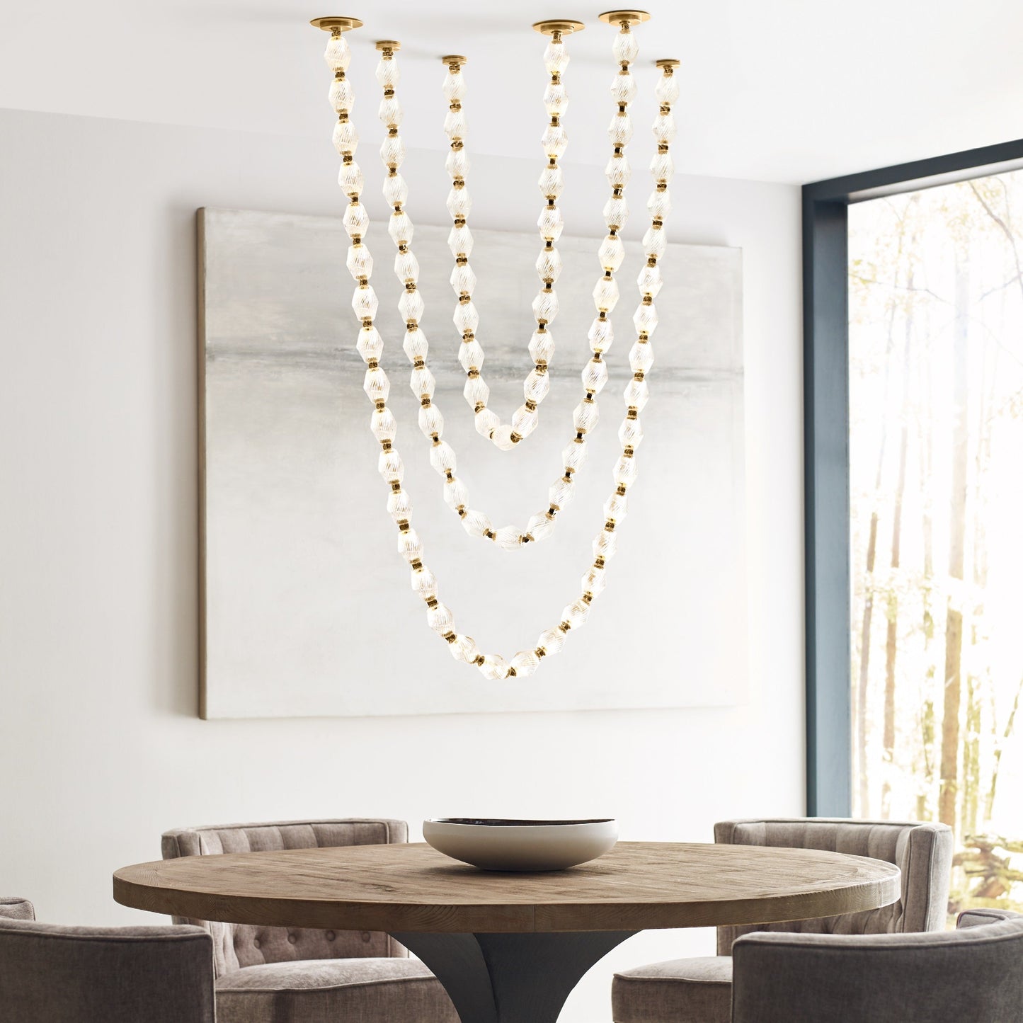 Dolce Chandelier | Solid Glass & Aluminum | Customizable Sizes & Colors