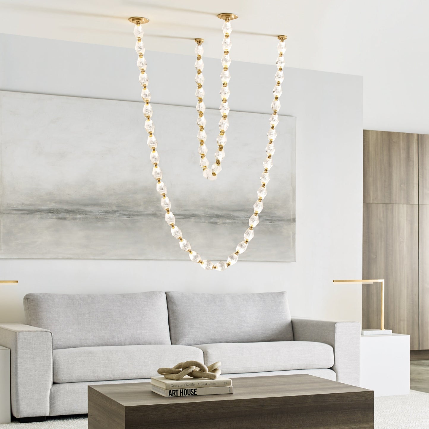 Dolce Chandelier | Solid Glass & Aluminum | Customizable Sizes & Colors