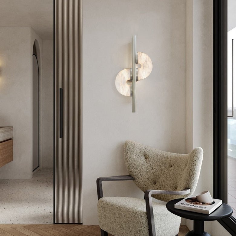 Dolly Alabaster Wall Lamp | Metal & Alabaster | White