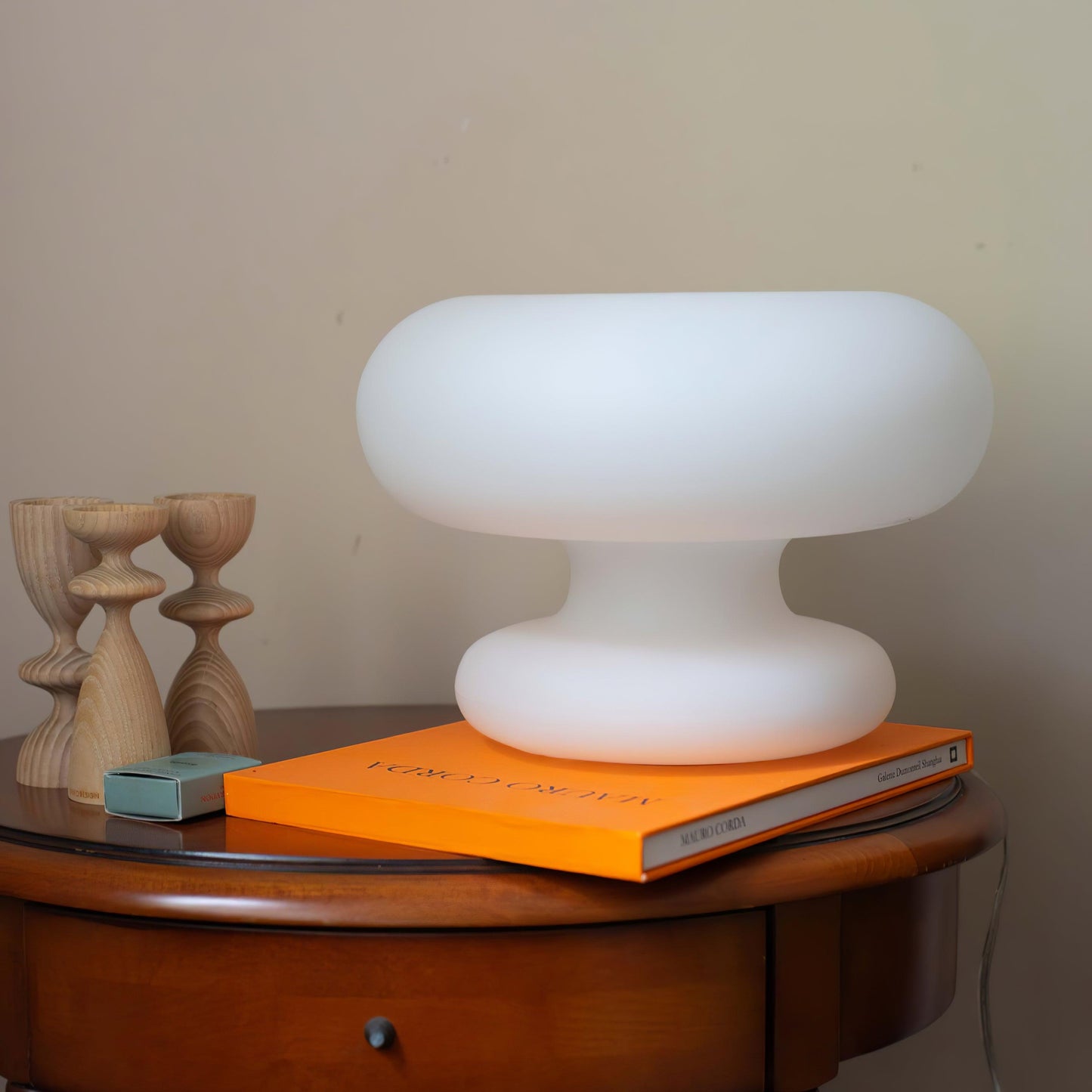 Donut Table Lamp | Frosted Glass & Metal | White