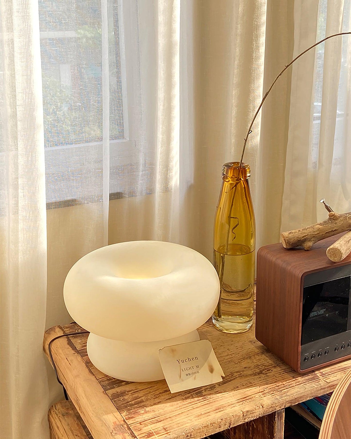 Donut Table Lamp | Frosted Glass & Metal | White