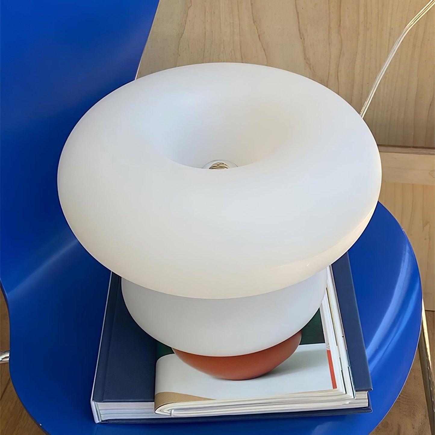 Donut Table Lamp | Frosted Glass & Metal | White