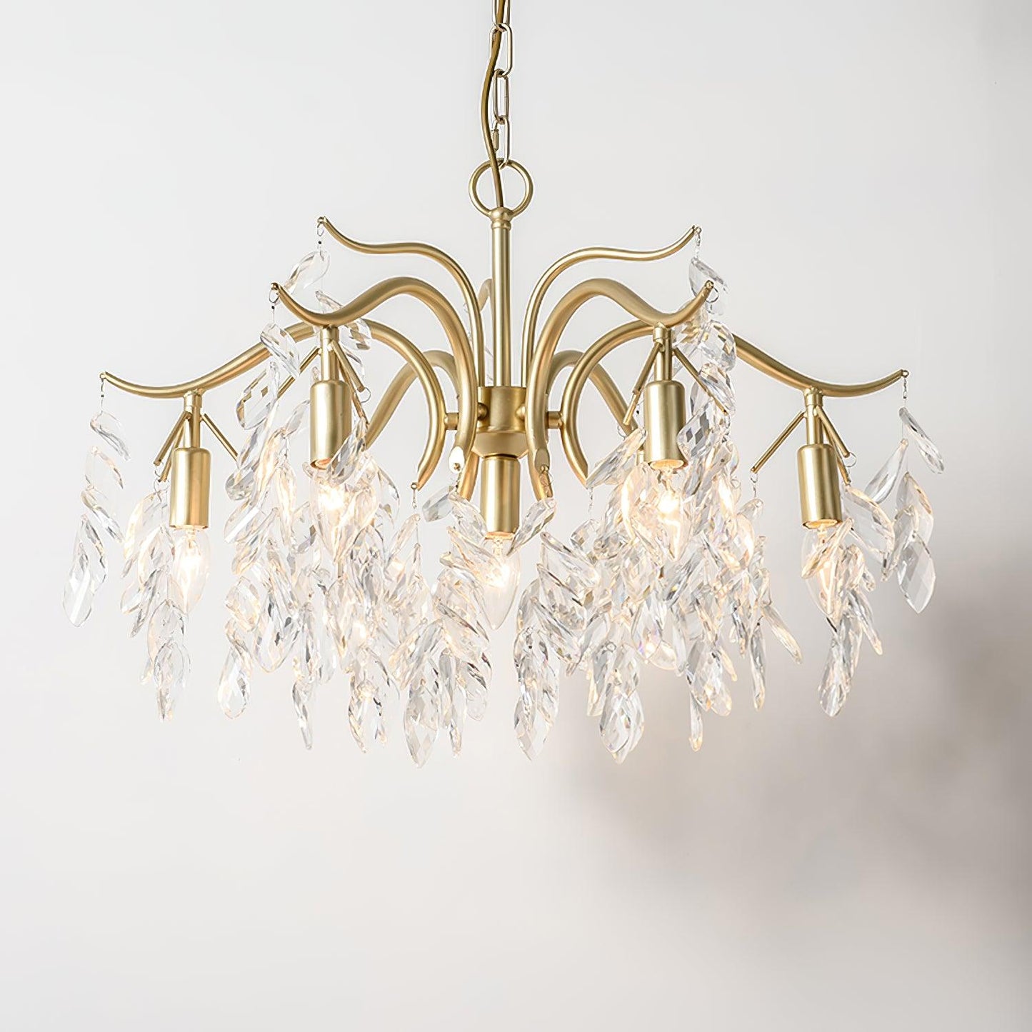 Dorale Chandelier | Handcrafted Brass & Crystal | Multiple Sizes Available