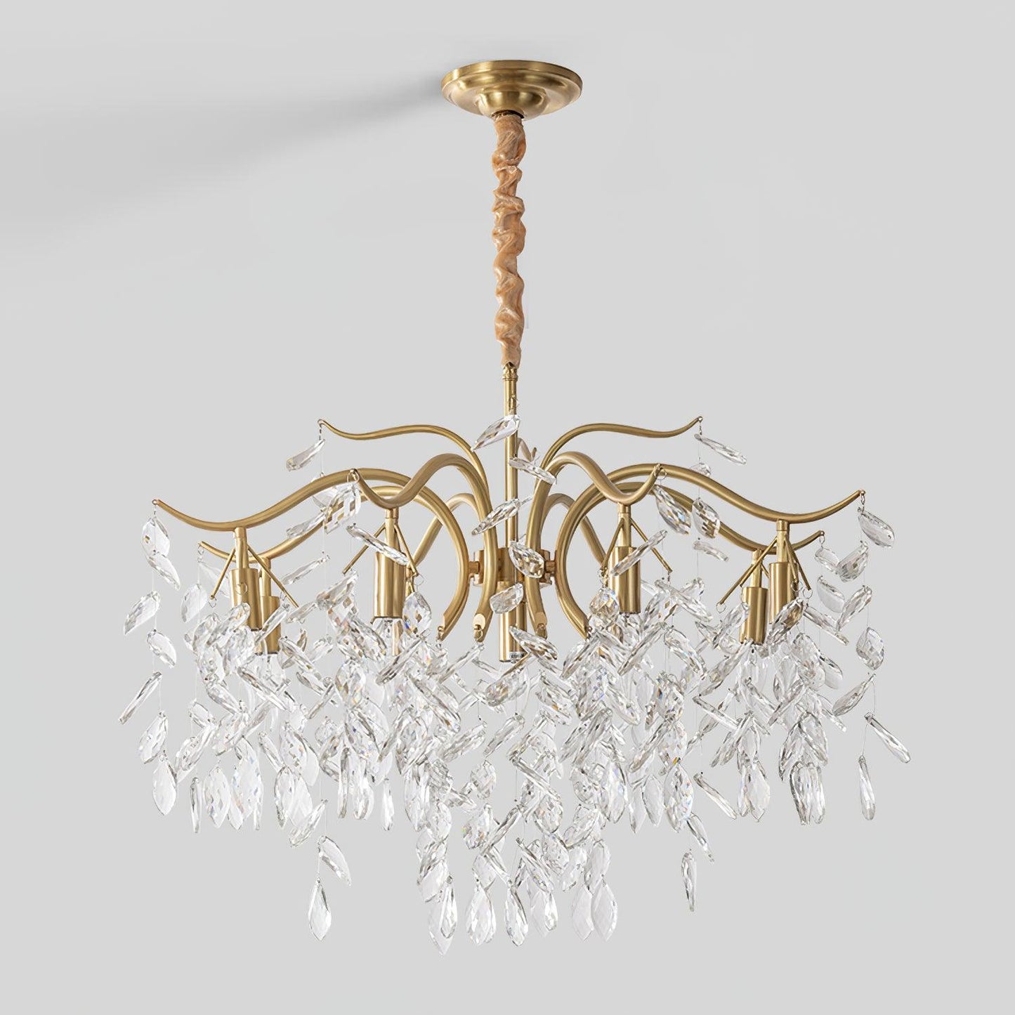 Dorale Chandelier | Handcrafted Brass & Crystal | Multiple Sizes Available