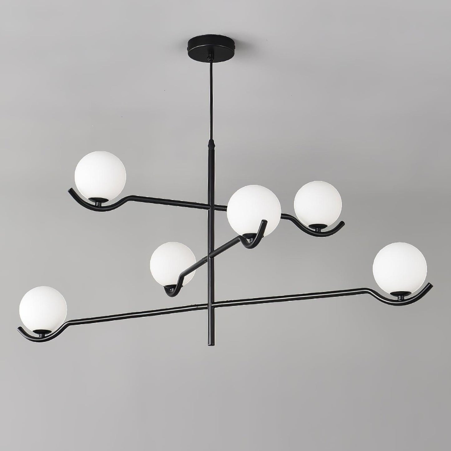 Doris Chandelier | Metal & Glass | Black & Gold Finish
