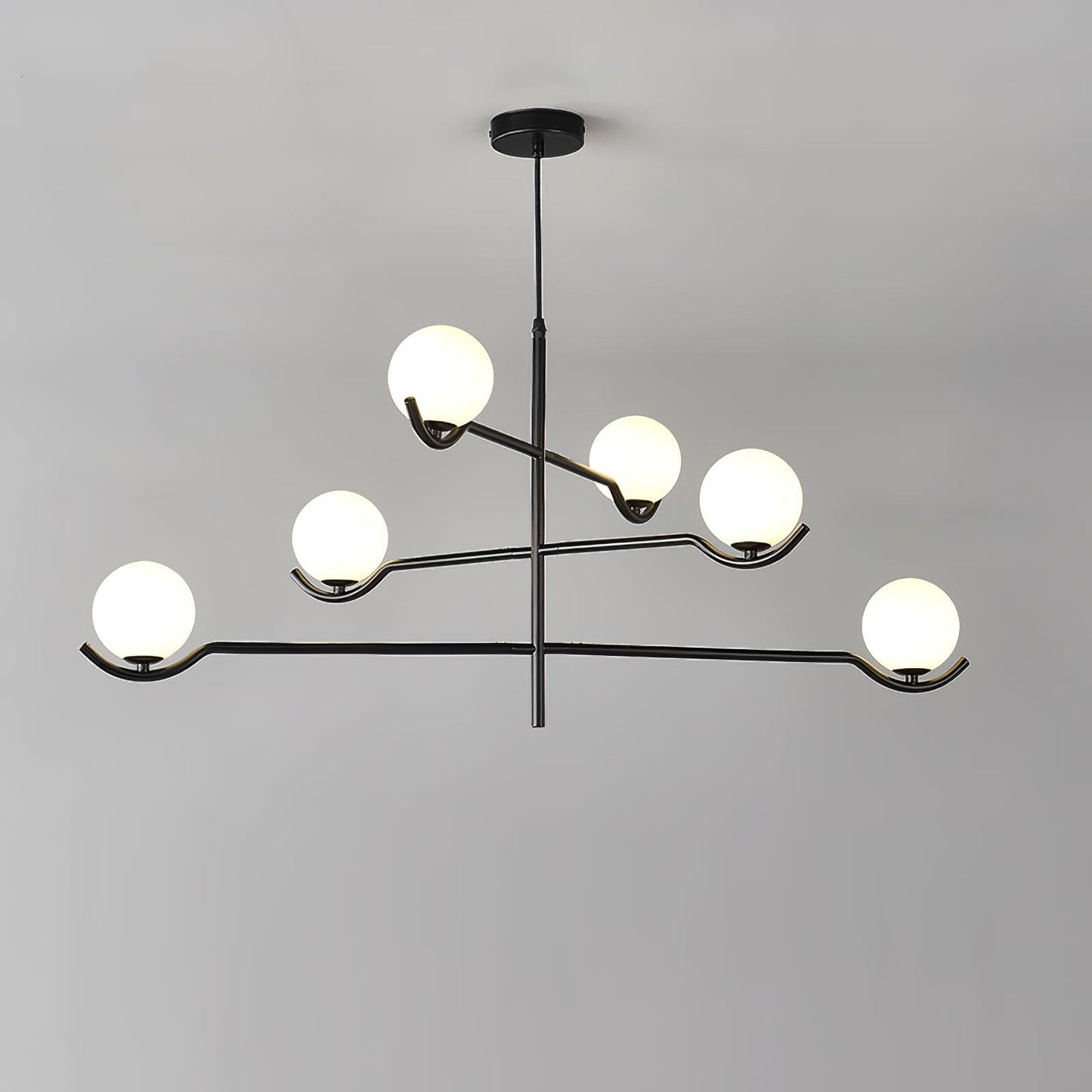 Doris Chandelier | Metal & Glass | Black & Gold Finish