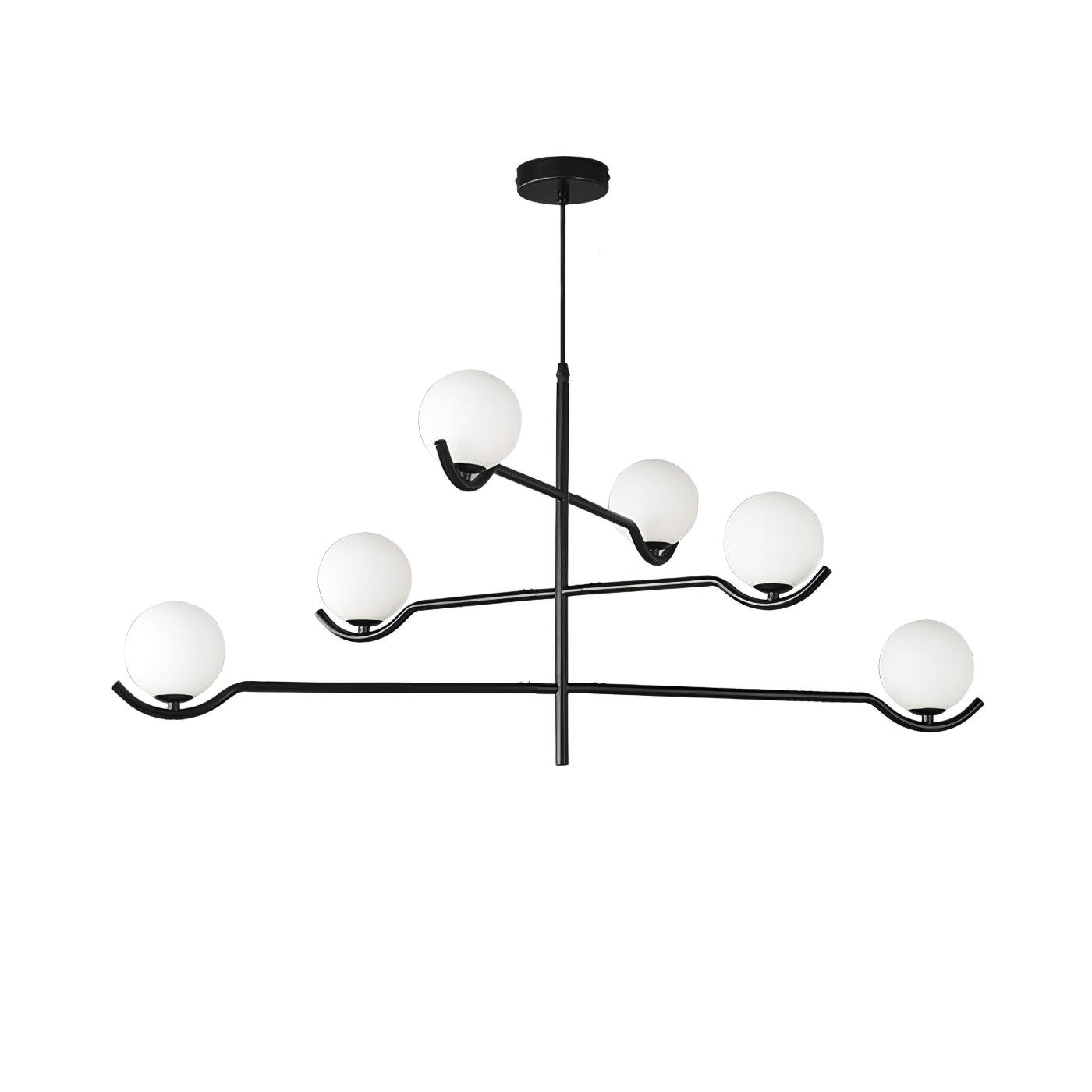 Doris Chandelier | Metal & Glass | Black & Gold Finish