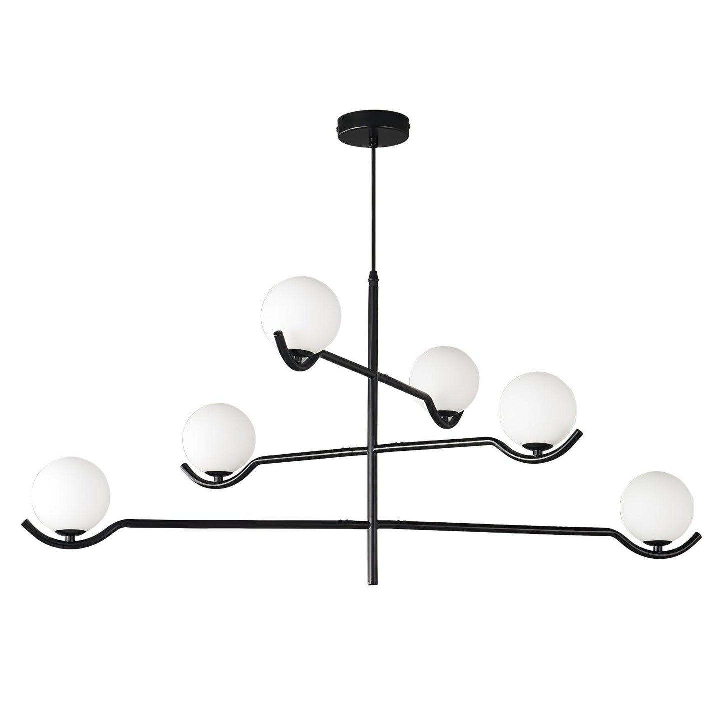 Doris Chandelier | Metal & Glass | Black & Gold Finish
