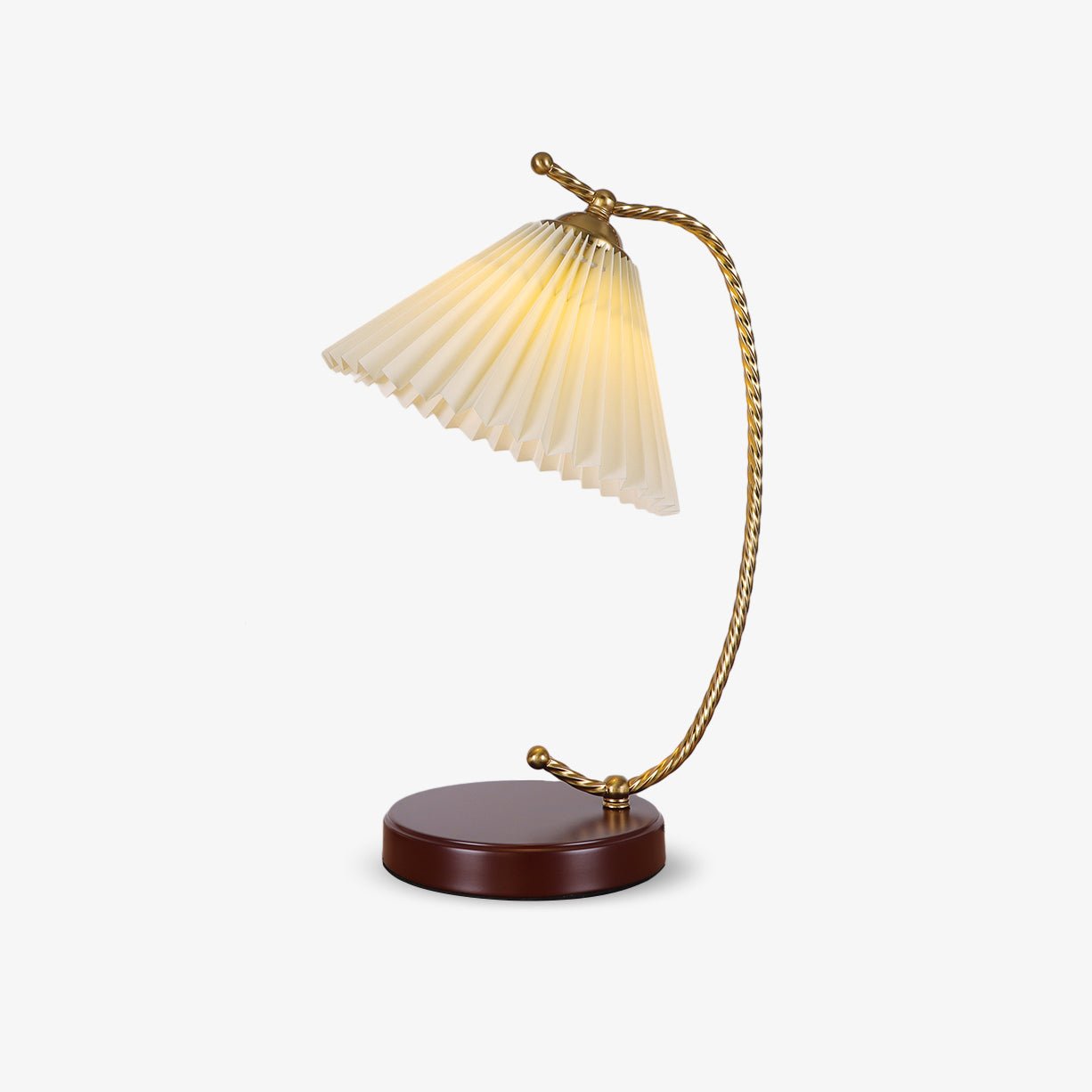 Dotty Table Lamp | Metal, Iron, Fabric, Glass | Gold, Walnut color