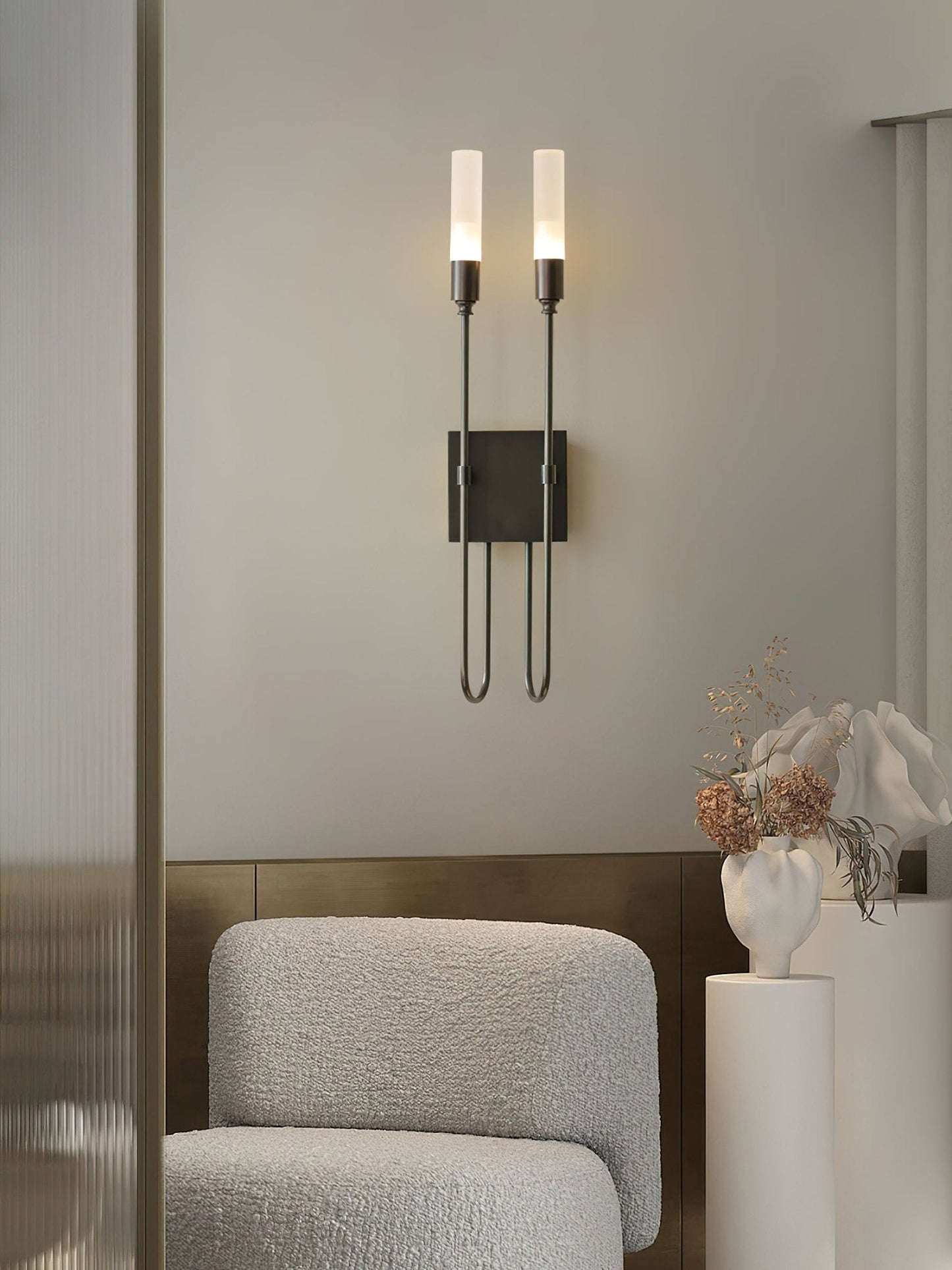 Double Arrow Wall Sconce | Metal, Acrylic | Antique Copper, Copper, Black