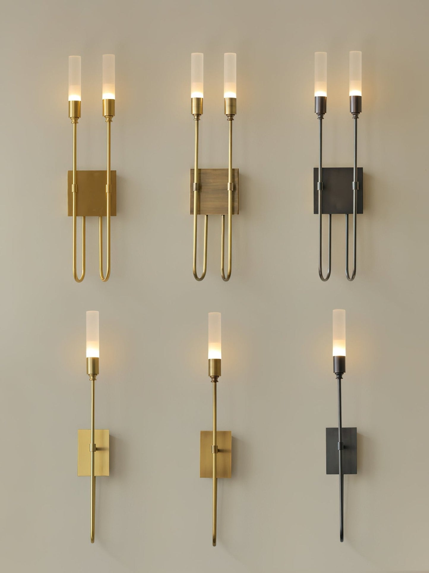 Double Arrow Wall Sconce | Metal, Acrylic | Antique Copper, Copper, Black