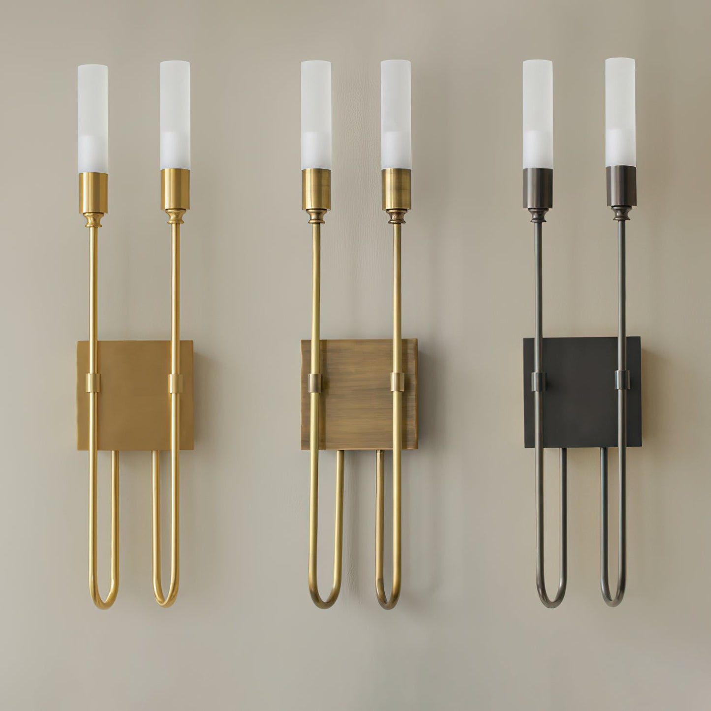 Double Arrow Wall Sconce | Metal, Acrylic | Antique Copper, Copper, Black