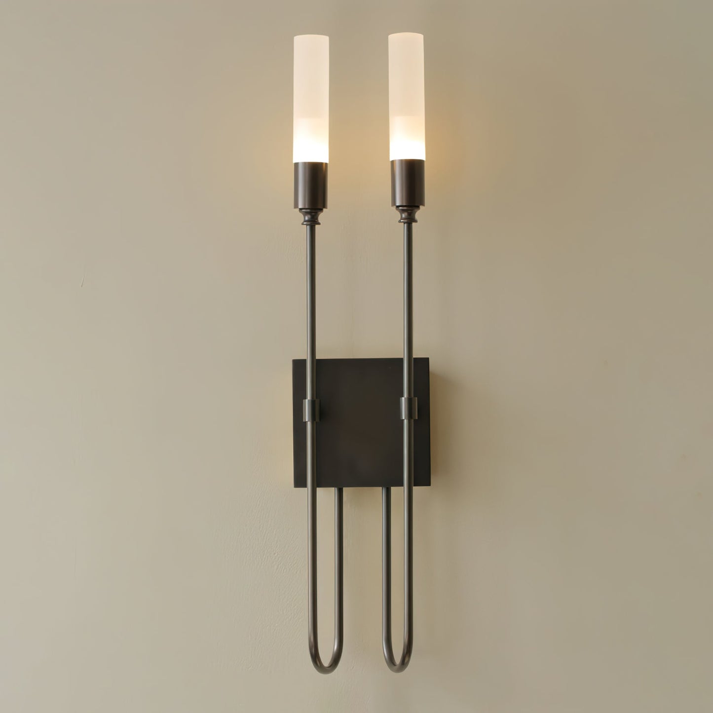 Double Arrow Wall Sconce | Metal, Acrylic | Antique Copper, Copper, Black