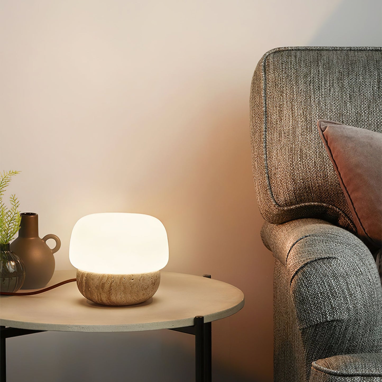 Doudou Table Lamp | Yellow Travertine | 18cm