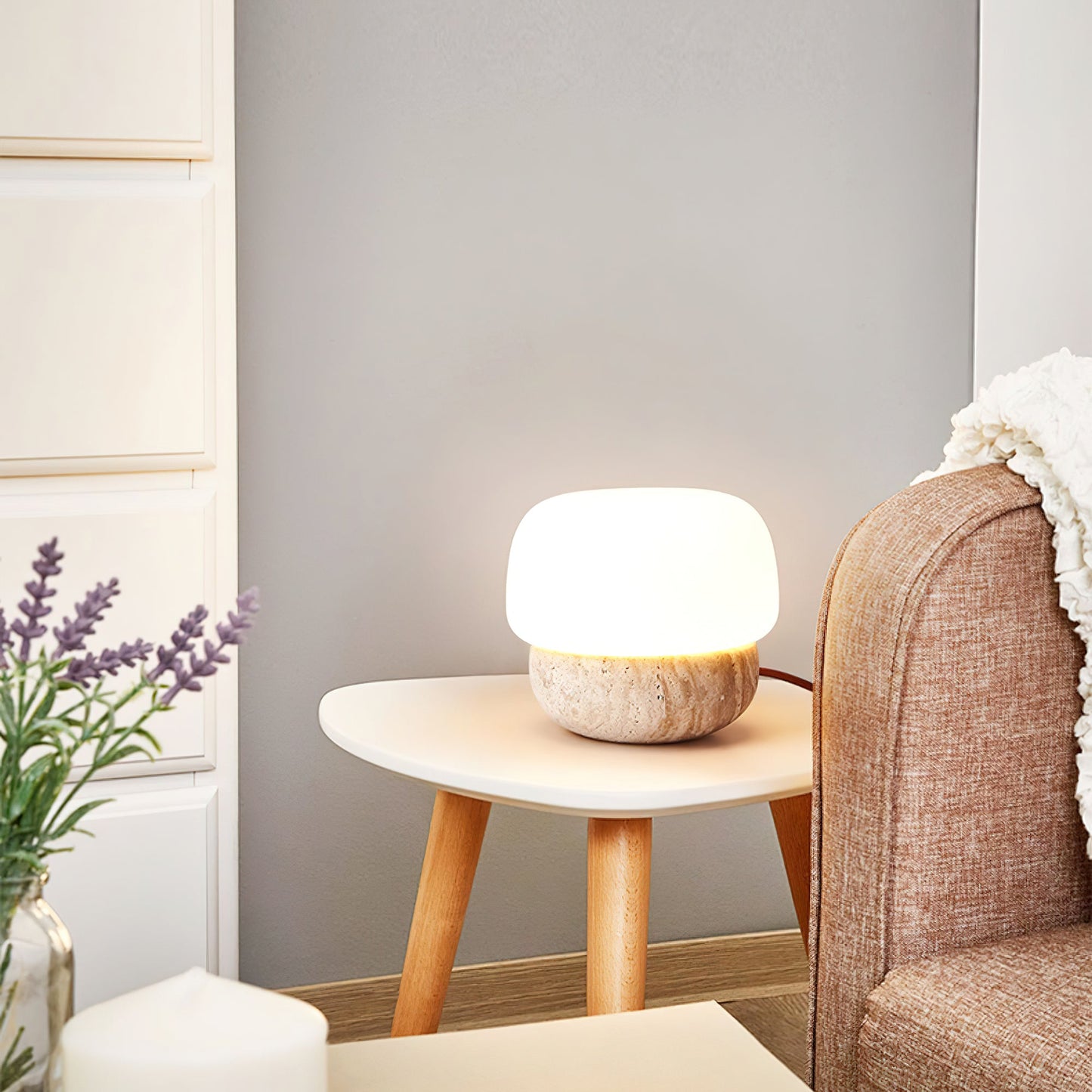 Doudou Table Lamp | Yellow Travertine | 18cm