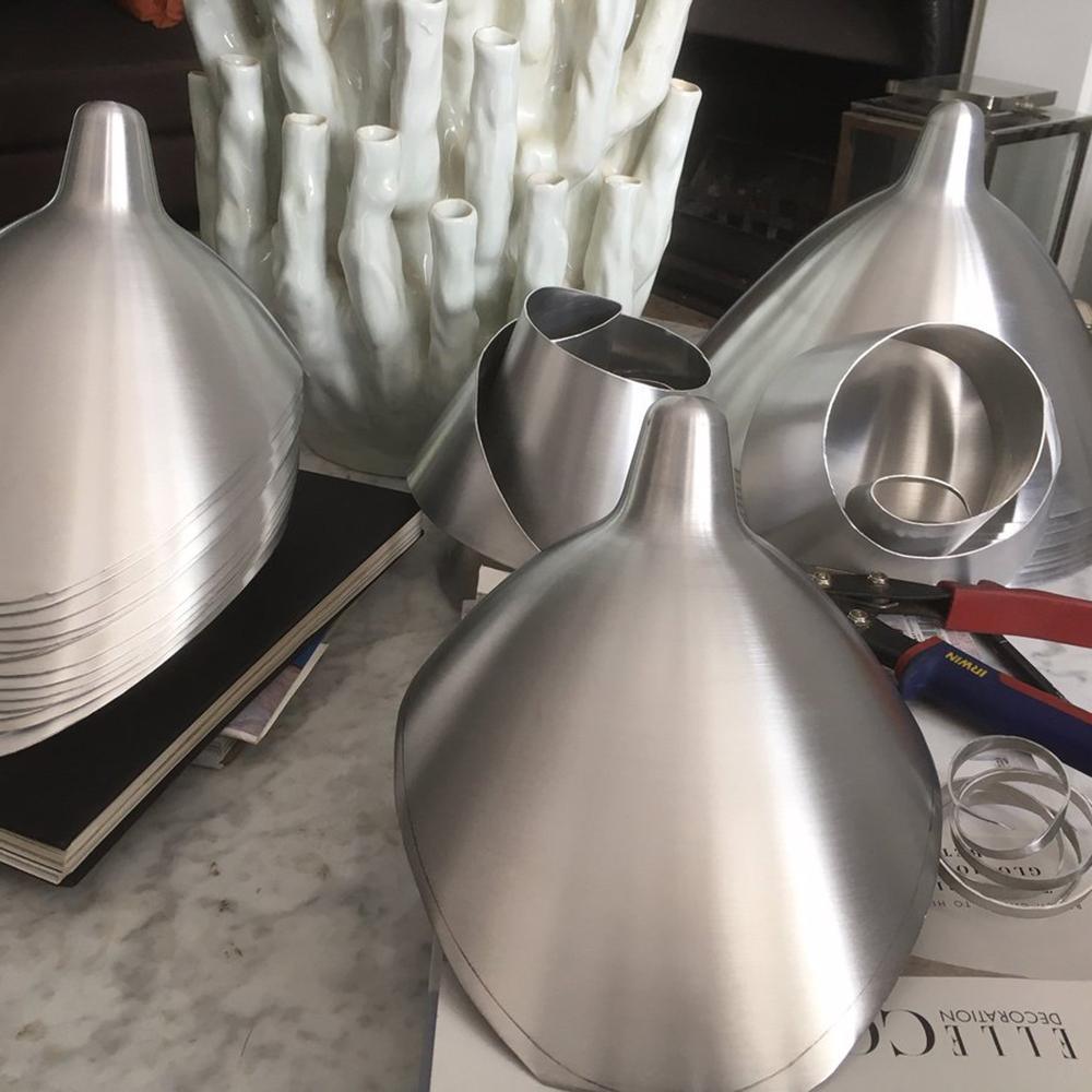 Serge Mouille Three-Arm Ceiling Lamp | Lacquered Aluminum & Steel | White or Black