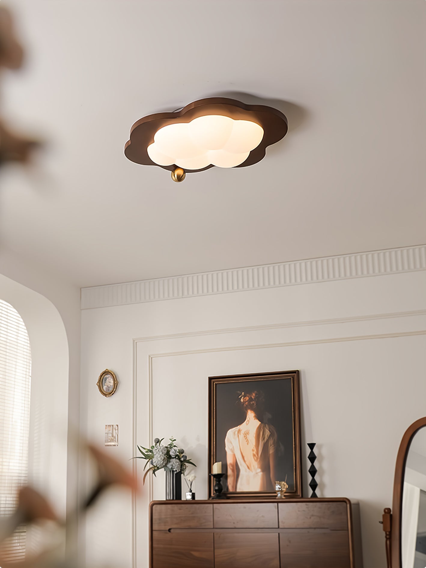 Dreamscape Ceiling Light | Walnut Wood & Acrylic | Cloud, Heart, Star Shapes