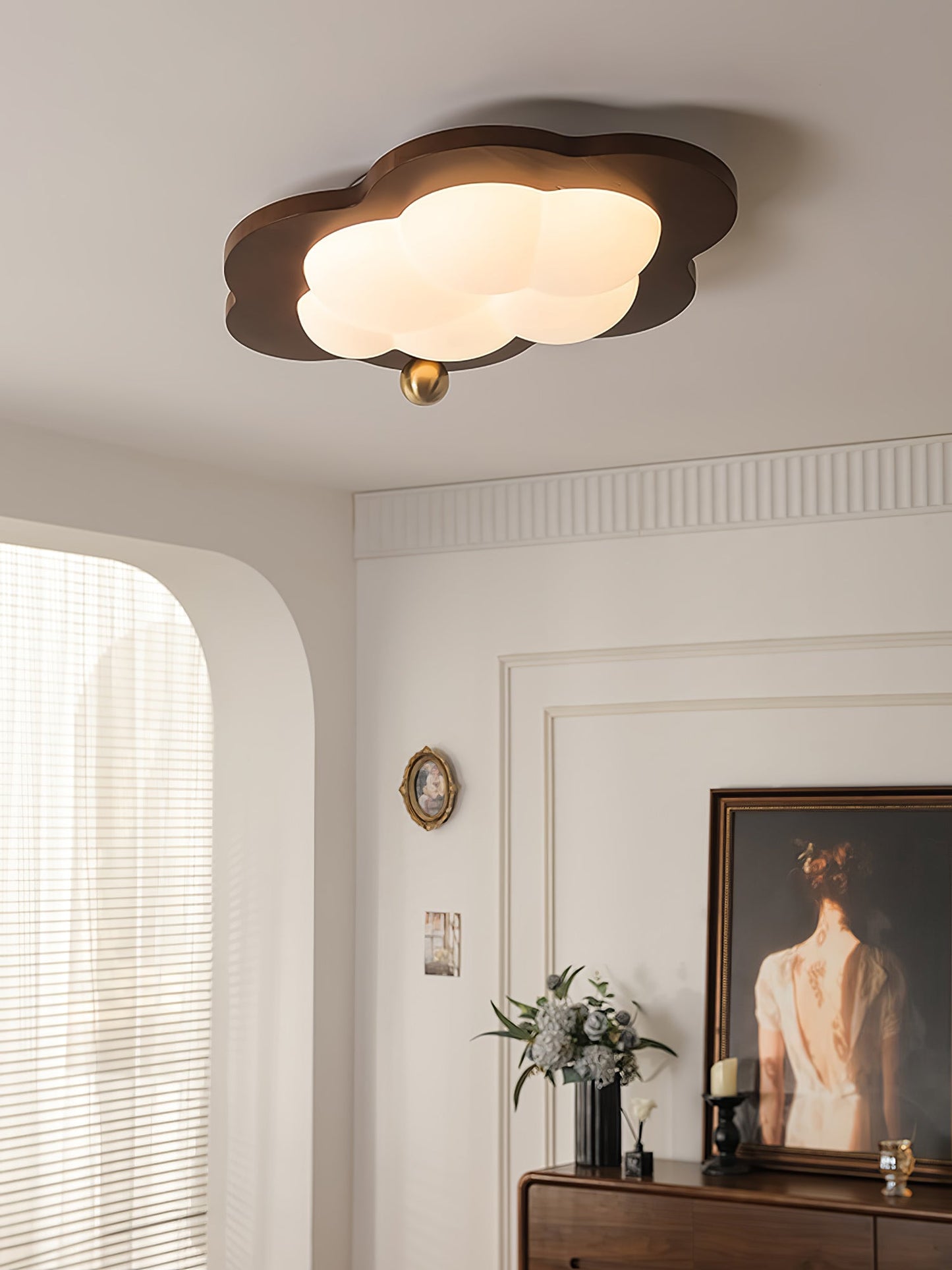 Dreamscape Ceiling Light | Walnut Wood & Acrylic | Cloud, Heart, Star Shapes