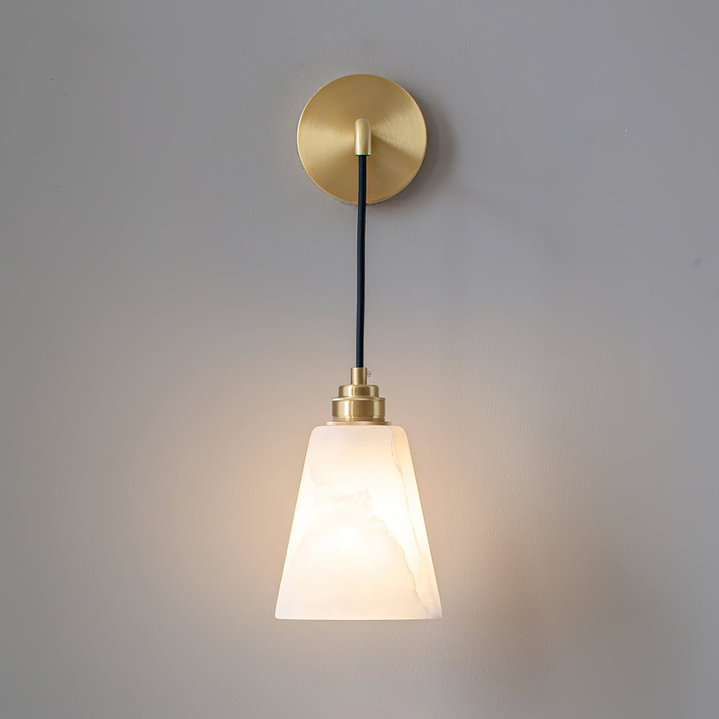 Droplet Wall Lamp | Alabaster & Metal | White, Gold or Black