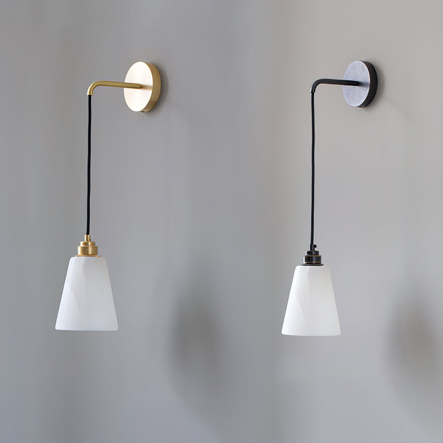 Droplet Wall Lamp | Alabaster & Metal | White, Gold or Black