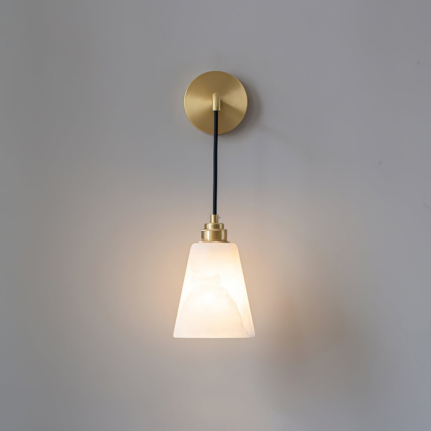 Droplet Wall Lamp | Alabaster & Metal | White, Gold or Black