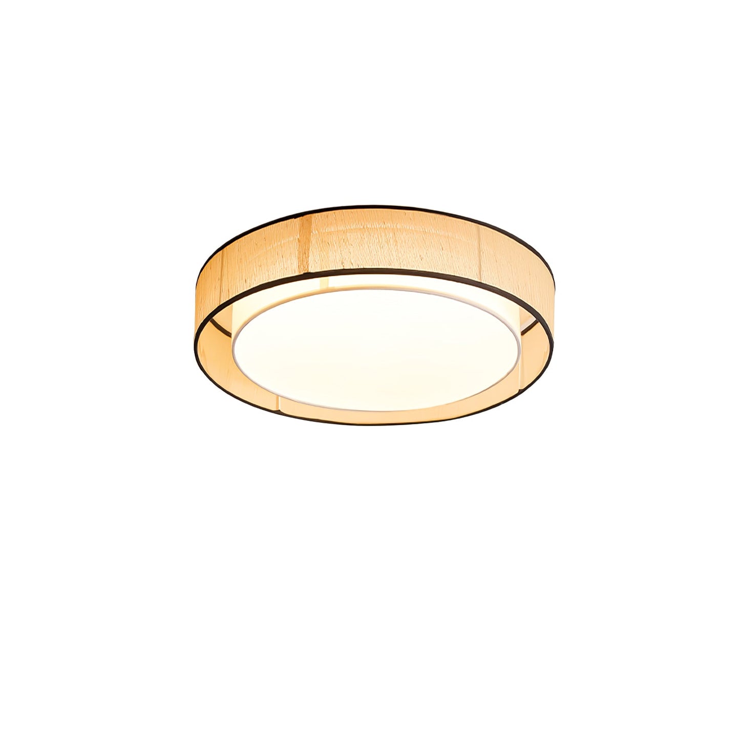 Drum Round Ceiling Lamp | Fabric Linen | Beige/Black/White