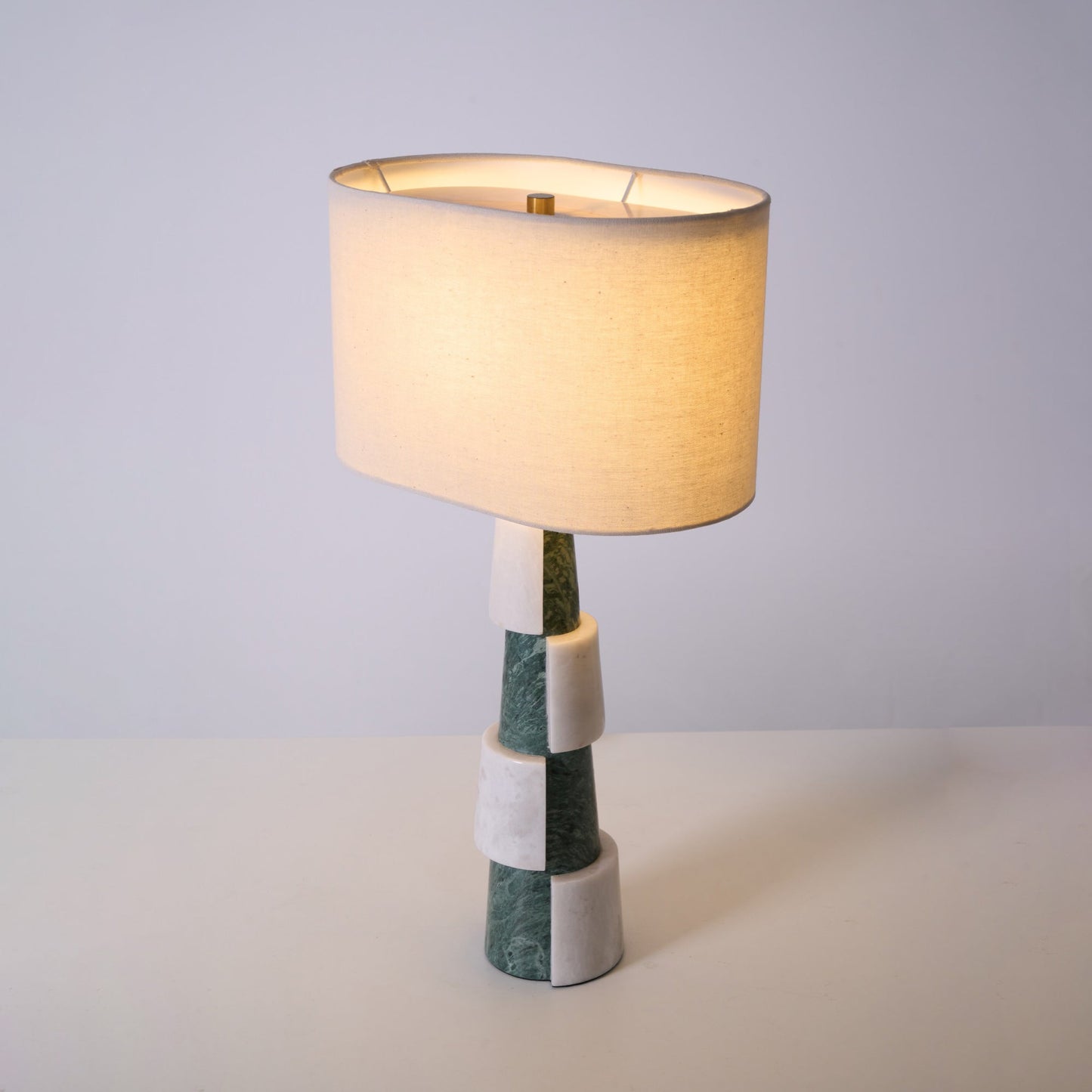Duomo Marble Table Lamp | Marble & Fabric | Green & White