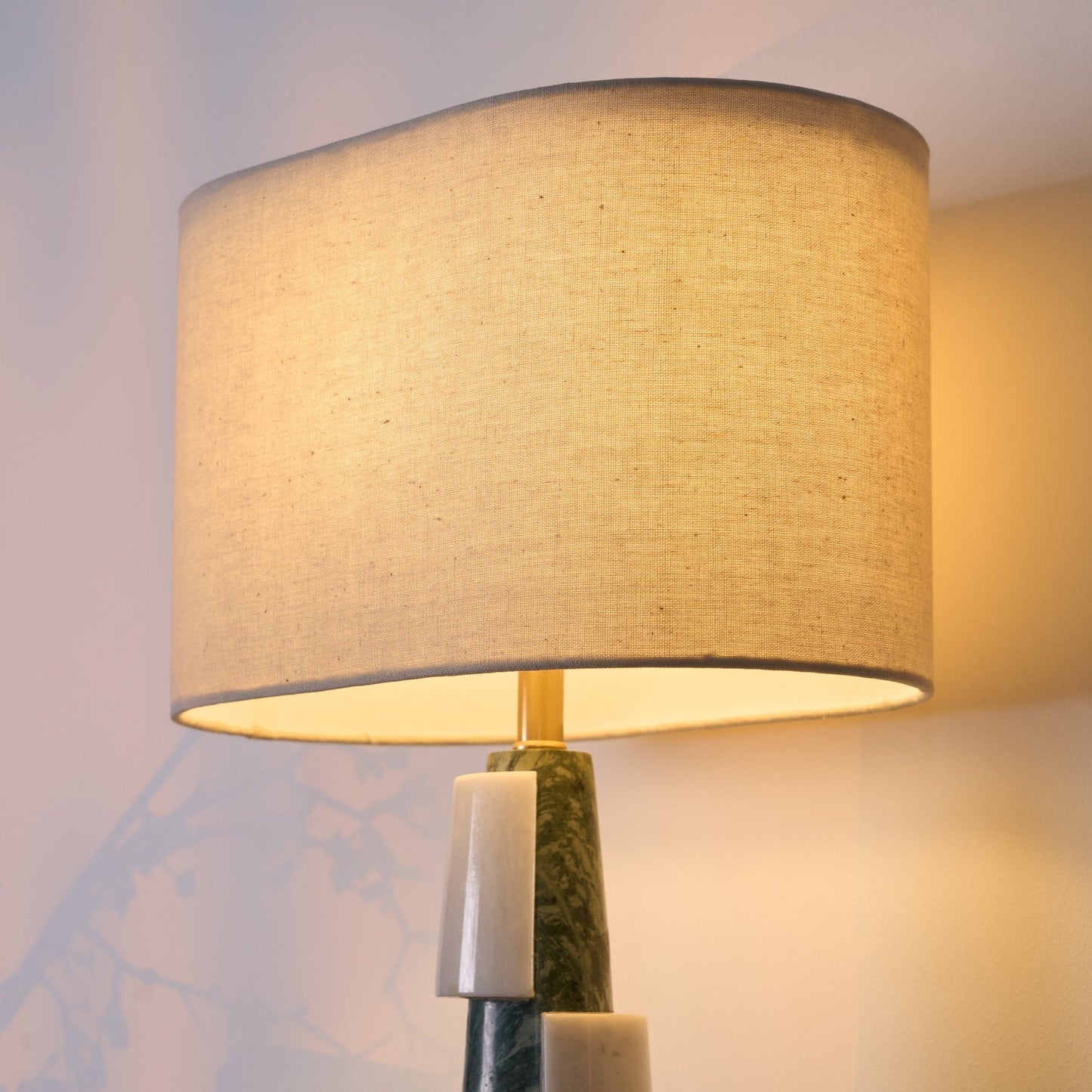 Duomo Marble Table Lamp | Marble & Fabric | Green & White