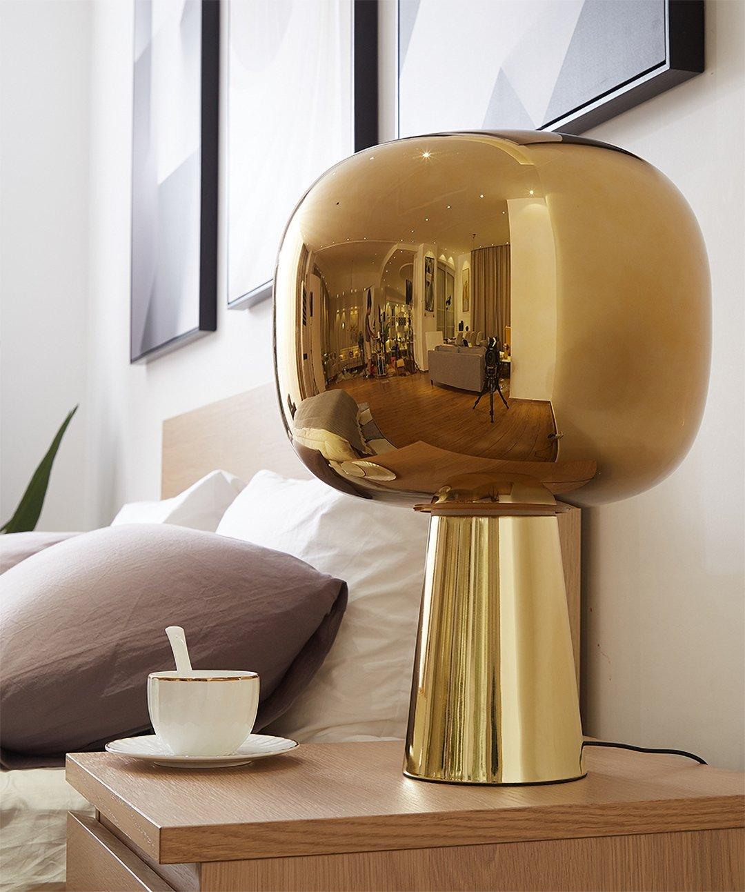Dusk Dawn Table Lamp | Metal & Acrylic | Rose Gold