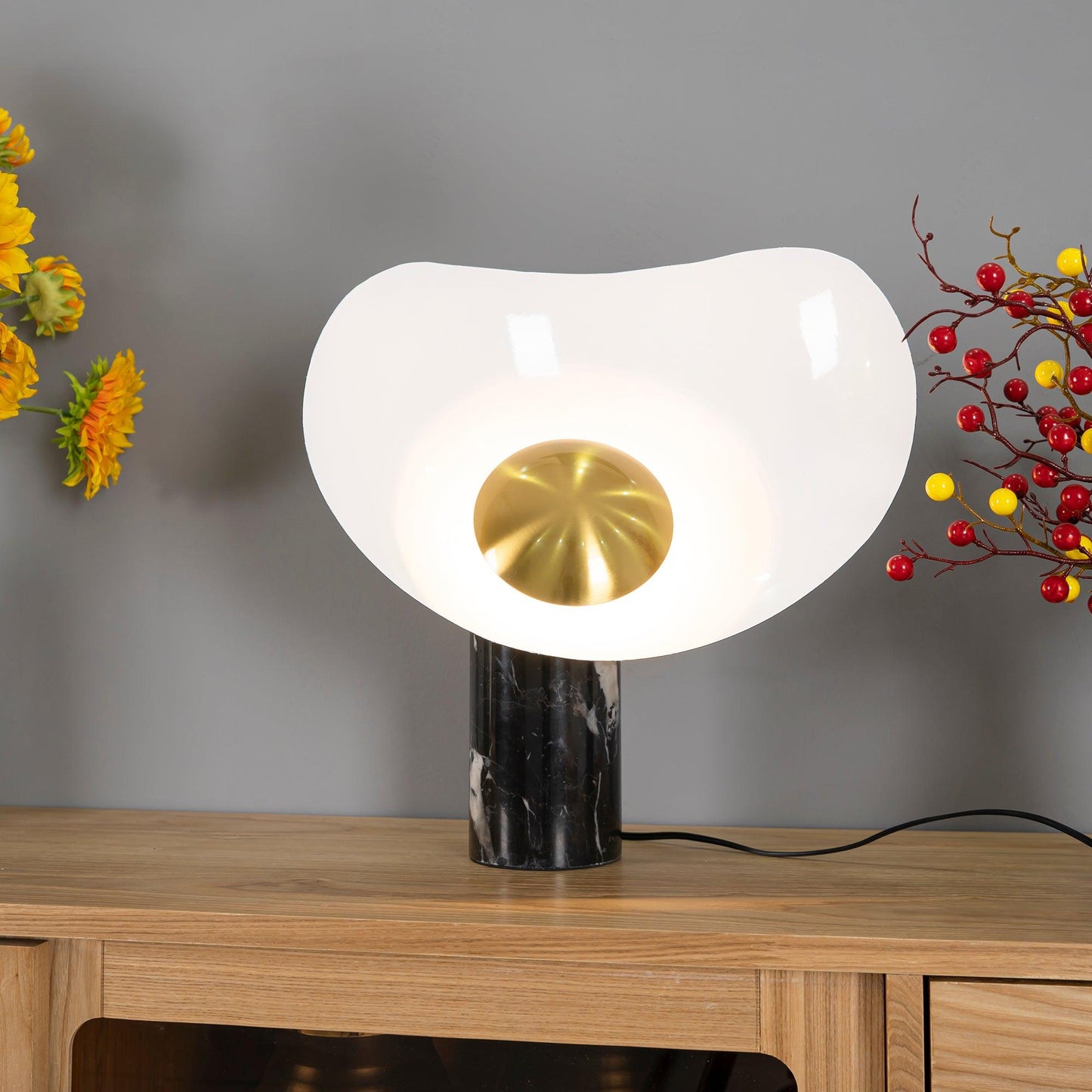 Earth to Sky Table Lamp | Metal & Marble | Black