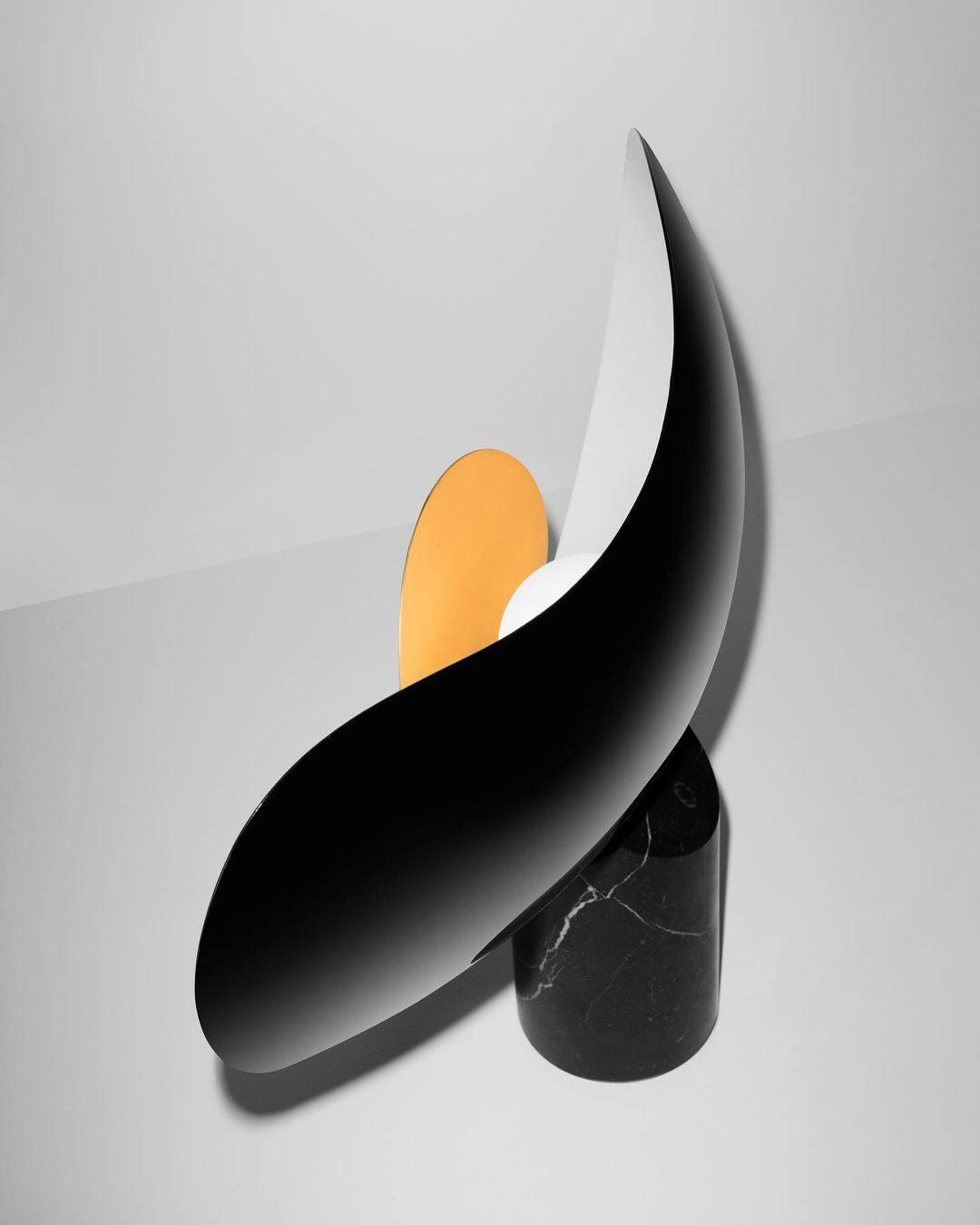 Earth to Sky Table Lamp | Metal & Marble | Black