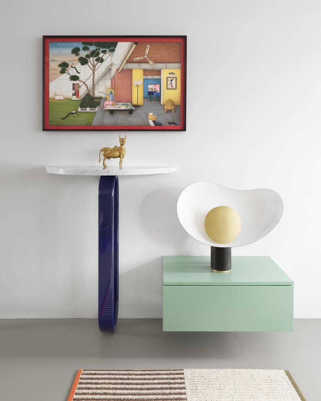 Earth to Sky Table Lamp | Metal & Marble | Black