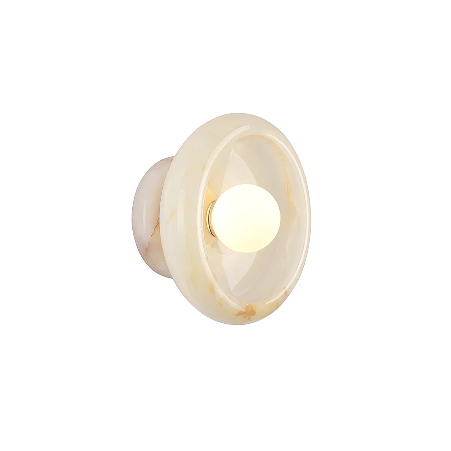 Eclipse Jade Wall Sconce | Natural Jade, Marble, Metal, Glass | Green, White, Beige, Black, White