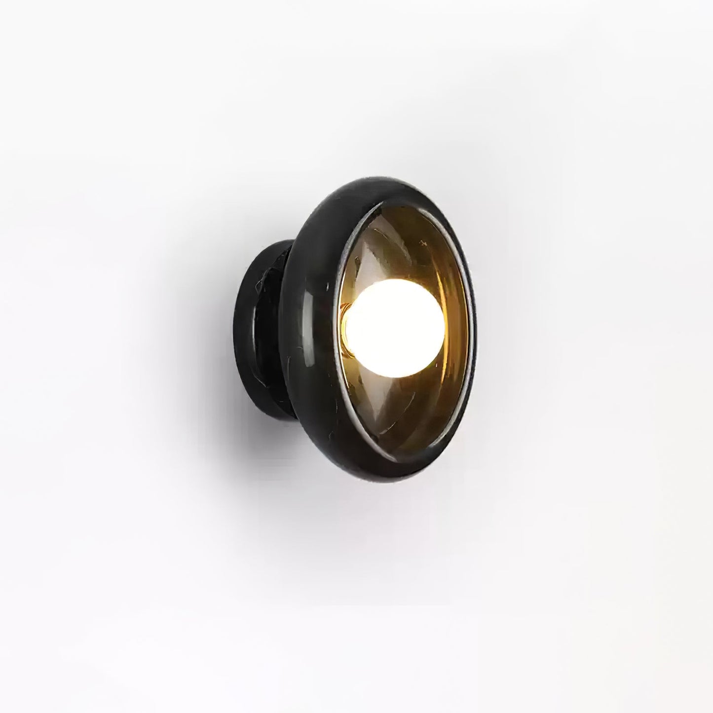 Eclipse Jade Wall Sconce | Natural Jade, Marble, Metal, Glass | Green, White, Beige, Black, White