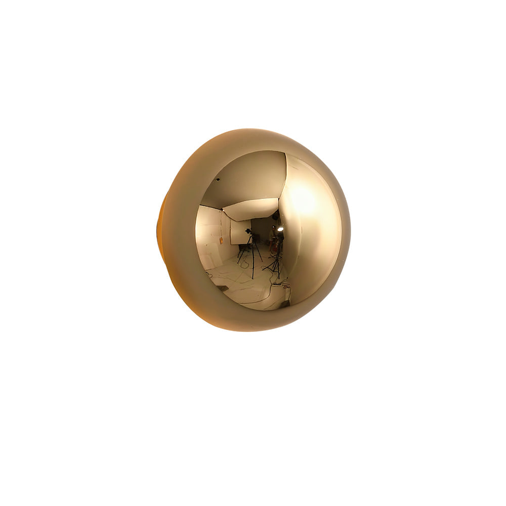 Aurum Sphere Wall Sconce | Glossy Gold Metal | Set of 2