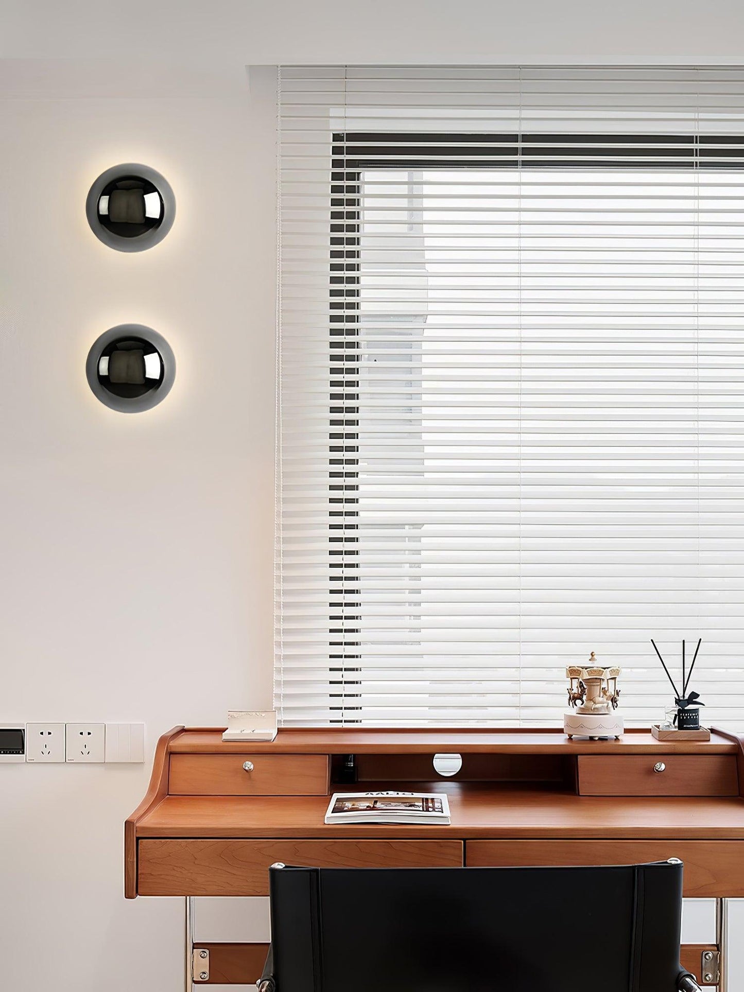 Aurum Sphere Wall Sconce | Glossy Gold Metal | Set of 2