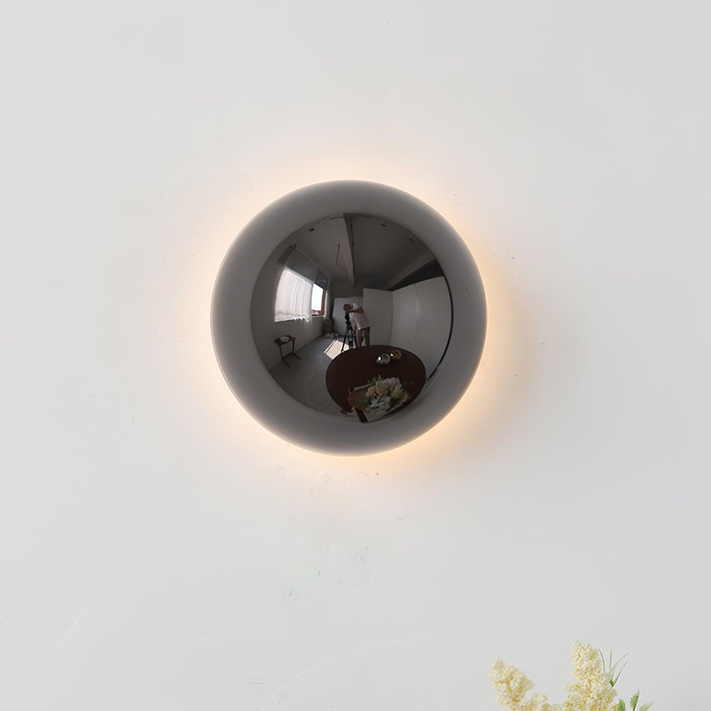 Aurum Sphere Wall Sconce | Glossy Gold Metal | Set of 2